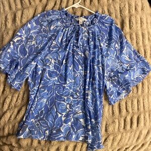 Blue Floral Women's Top